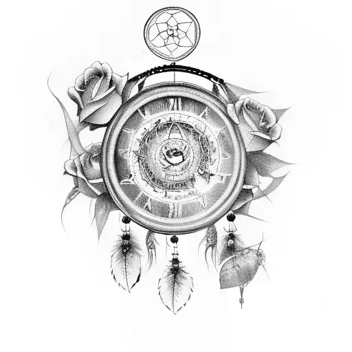 Dreamcatcher With Zodiac Sign Leo And Roses