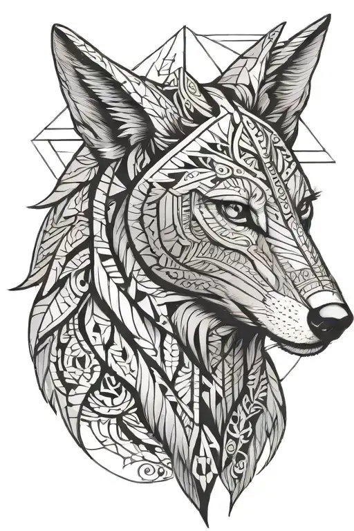 Egyptian Wolf Sacred Geometry