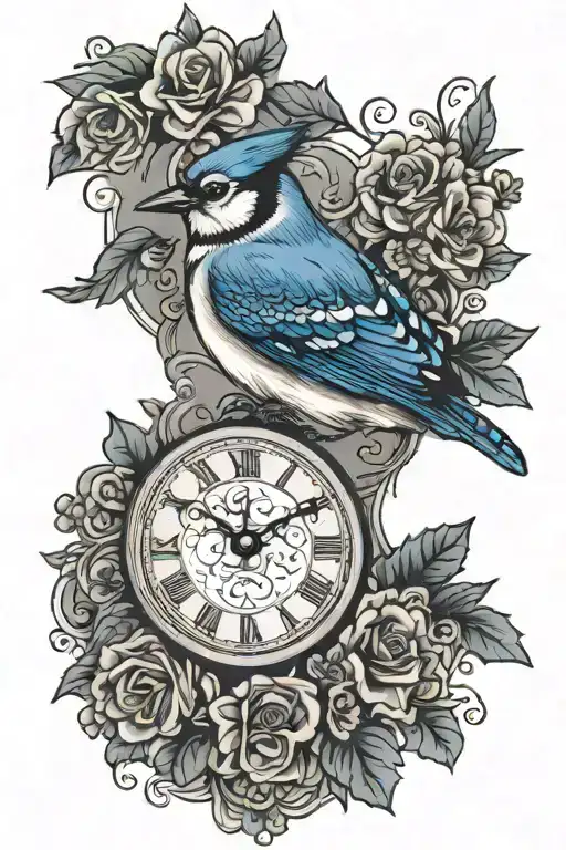 Bluejay With Clock And Date 11 January