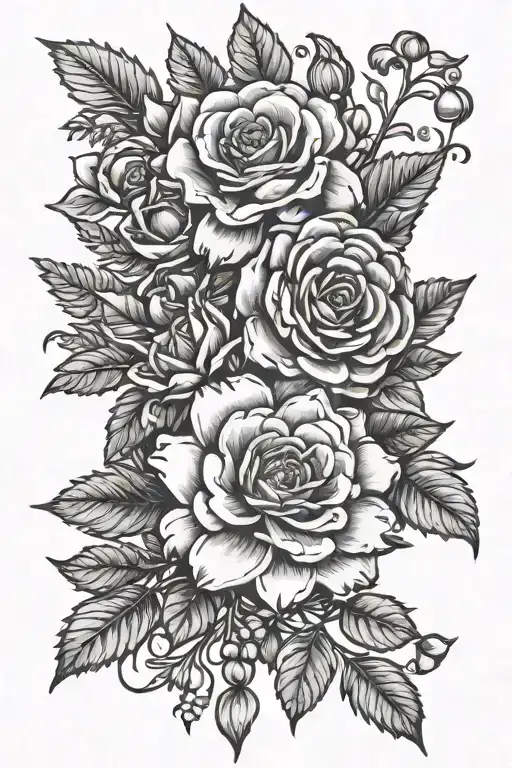 Daisy Violet Rose Holly Flower Bouquet