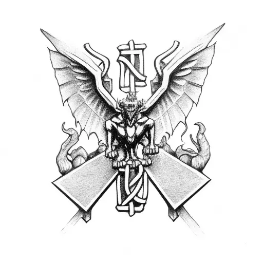 Irish Cross With Gargoyle