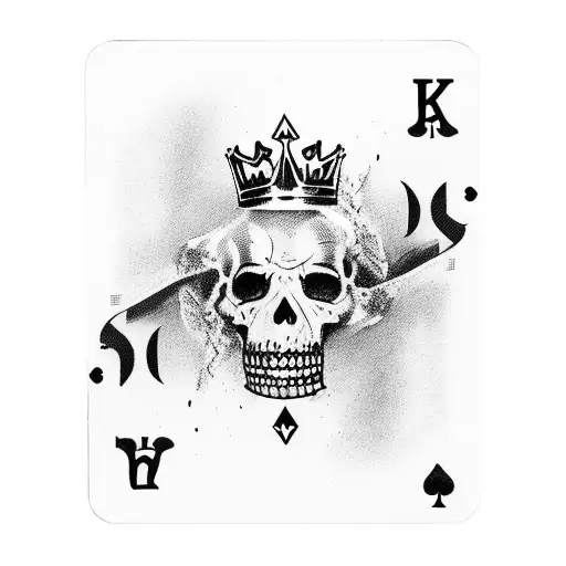 Suicide King Playing Card Bottm Half Decayed With Pistol And Tactical Gear
