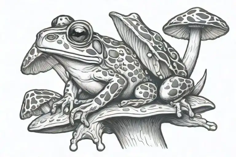 Frog On A Mushroom
