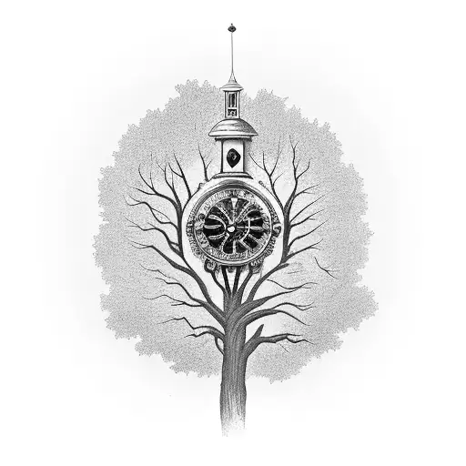 Grandfather Clock In A Tree