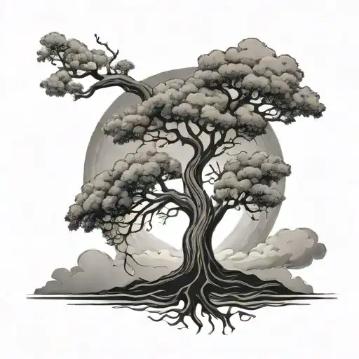 A Tree Symbolizing Strength And Resilience In The Face Of A Hurricane
