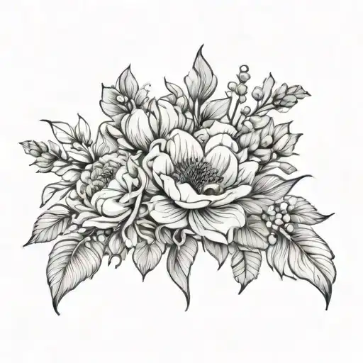 February March September Birth Flower Bouquet