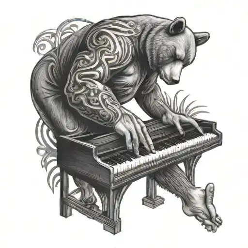 A Salsa Dancer With Bear Claws For Hands Playing The Piano