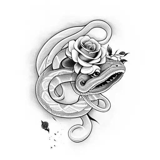 Snake With Flowers