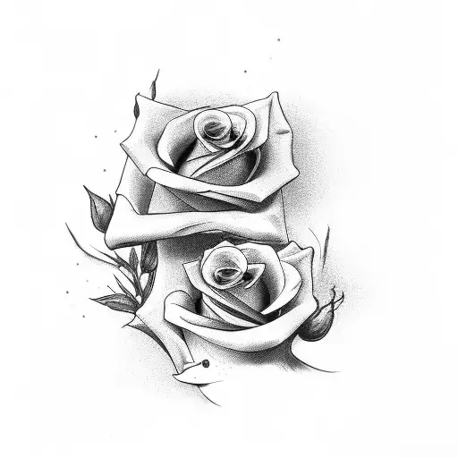 Three Roses With White Dove