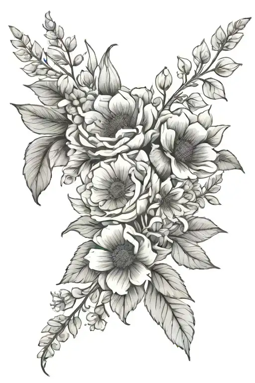 Birth Month Flowers Bunch