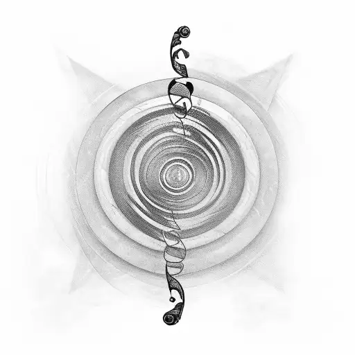 A Son Playing A Guitar With Musical Notes Forming A Spiral Around Them