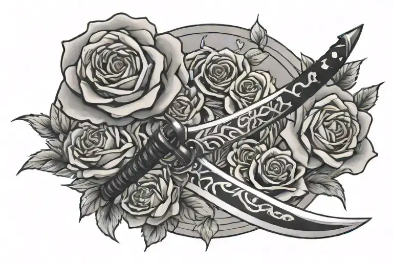 Katana With Roses