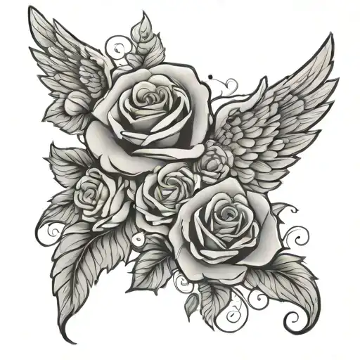 Roses And Angel Wings