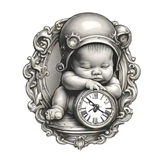 Baby And Clock
