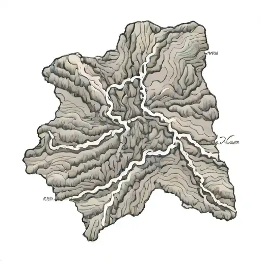 A Topographical Map Of The New River Gorge National Park
