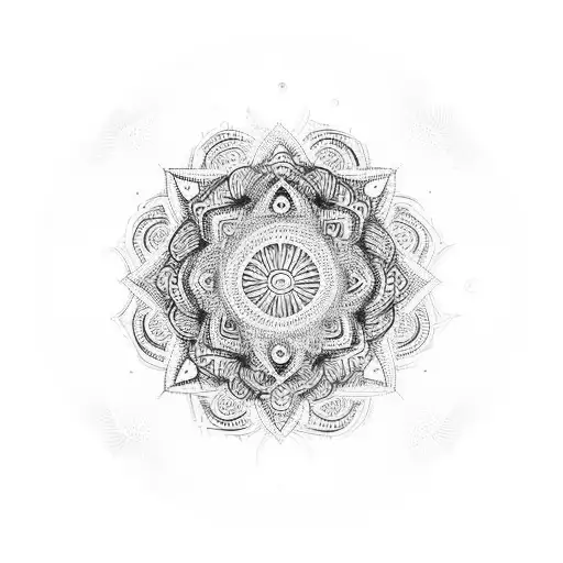 A Vibrant And Colorful Mandala With Flowing Lettering Intertwined Within The Patterns