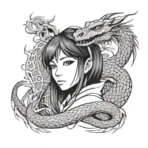 Chihiro With Haku Dragon