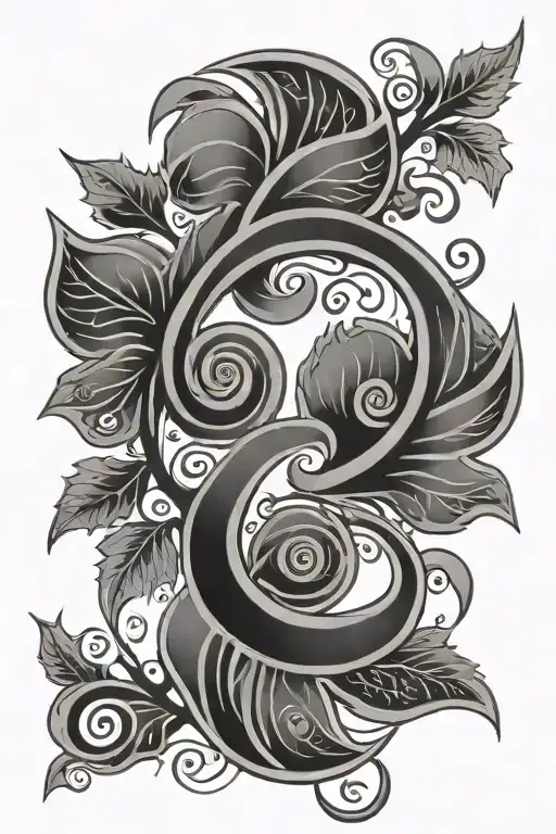 Maori Koru And Maple Leaf Intertwined