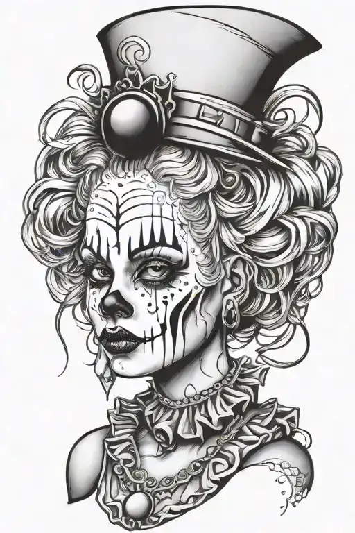 Sad Gothic Clown Girl
