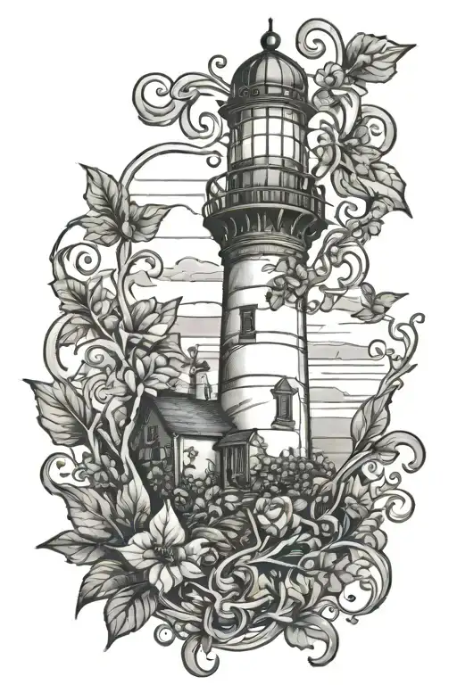 Lighthouse And Ivy Vines