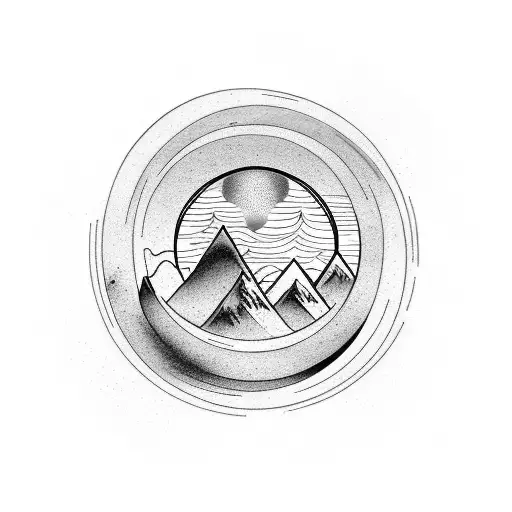 Virgo Symbol With A Sunset And Mountains