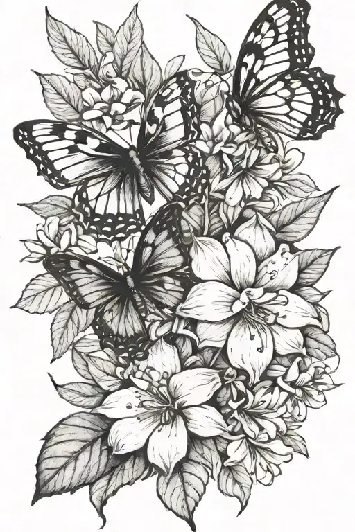 Holly And Lilly Birth Flowers With Butter Fly