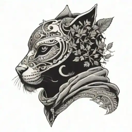 A Man Wearing A Gnaga Cat Mask Admiring The Nature And Connecting With The Universe And Unconscious