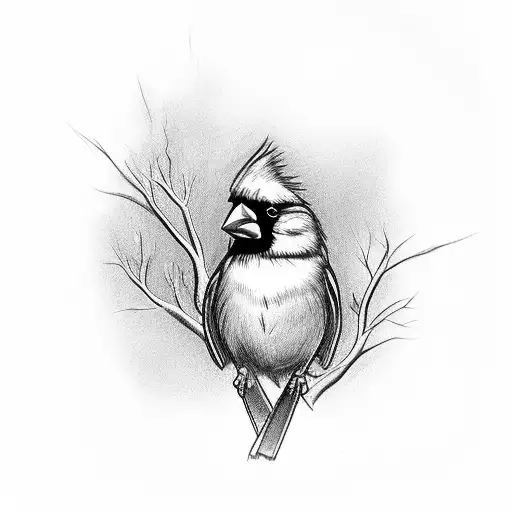 Cardinal Standing On Tree Banch