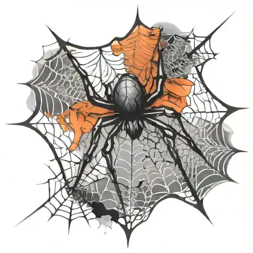Spider Web With Spider