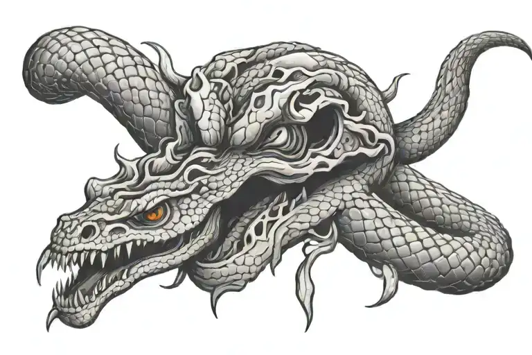 Cross Smashing Snake Head