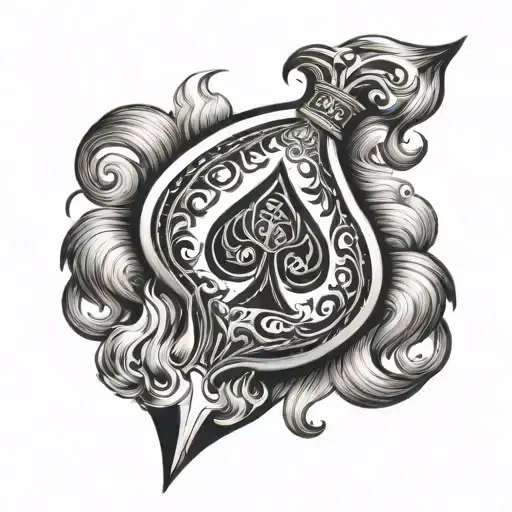 Ace Of Spades On Fire While Being Held