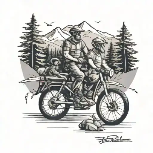 Father Son Biking Adventure Nature