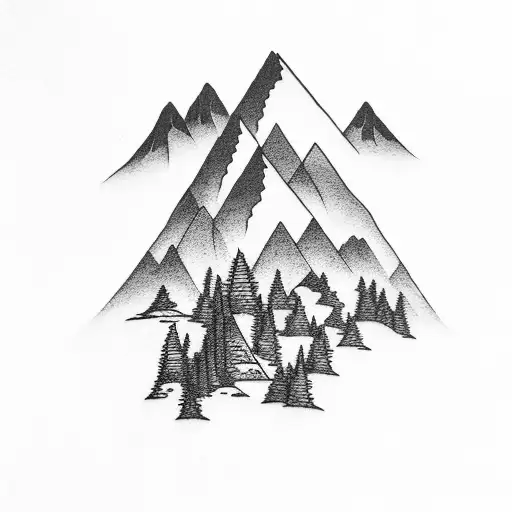 Nature Scene With Mountains