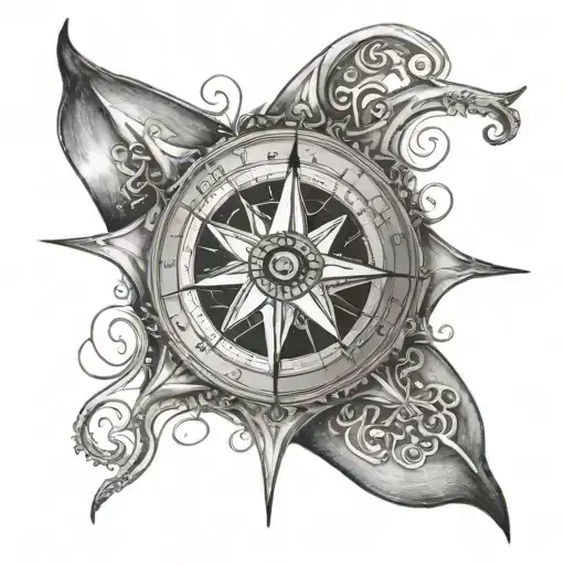 Combine A Stingray With A Compass Rose For A Unique Nautical-themed