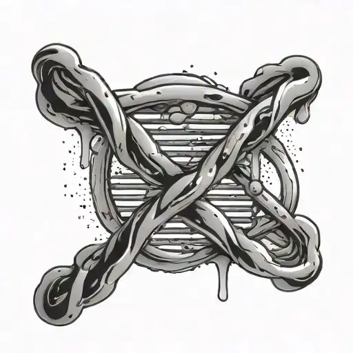 Straight Liquid Dripping Dna Strand