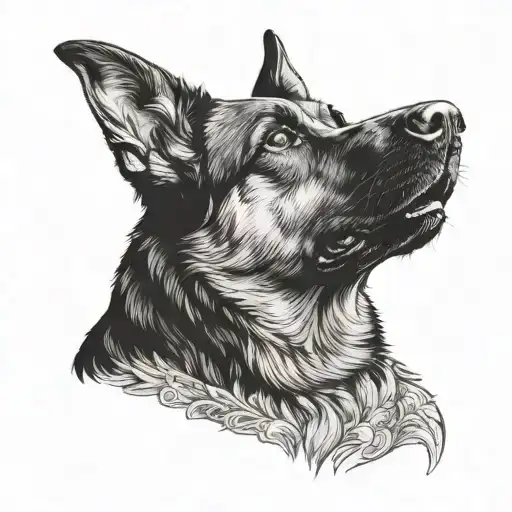 German Shepherd And Rottweiler Head