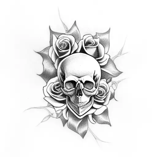 Skull With Roses