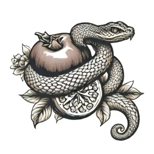 Pomegranate And Snake