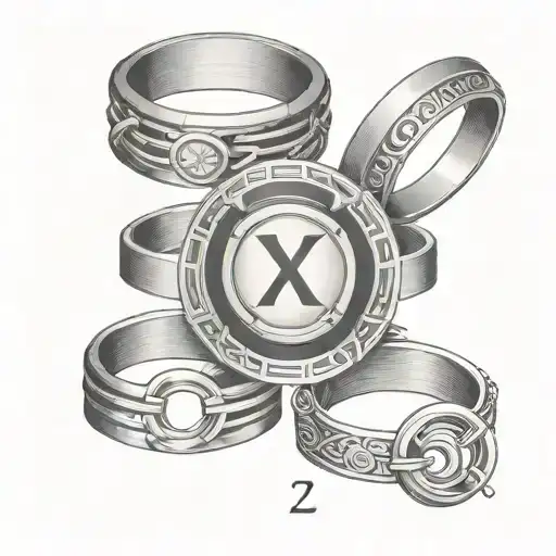 3 Rings With Roman Numeral 2