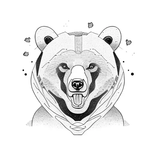 Bear In Nature With Trees