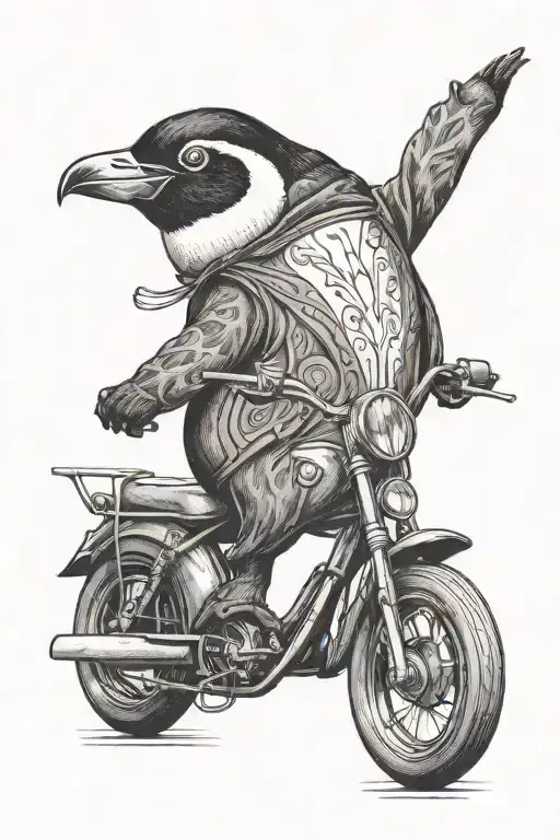 Penguin Riding Bike