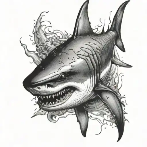 Great White Shark Covered In Eyes