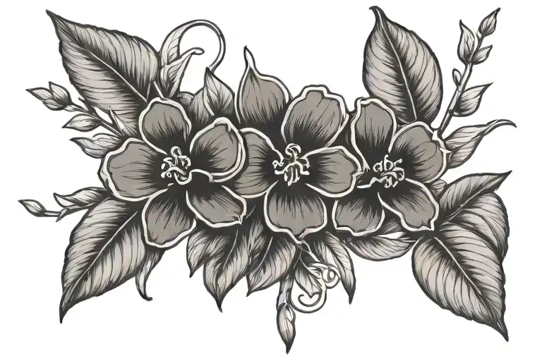 Olive Branch Intertwined With African Violets Intertwined With The Word Freedom Incorporated