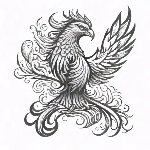 A Phoenix Rising From The Ashes With Vibrant Colors