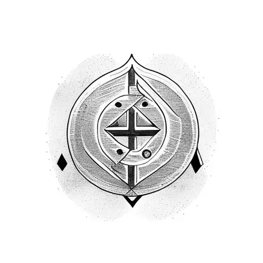 A Backpacker Surrounded By Nordic Runes Symbolizing The Love For Family And Adventure