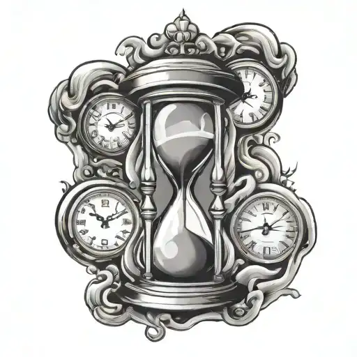 Old School Hourglass With Melting Clock