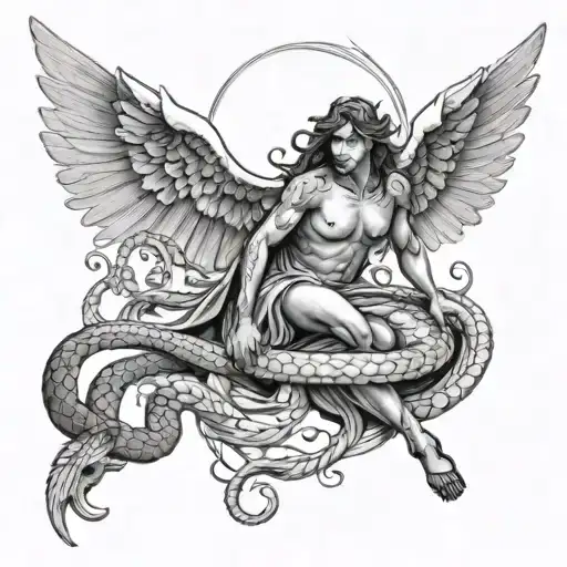 Angel Killing A Serpent