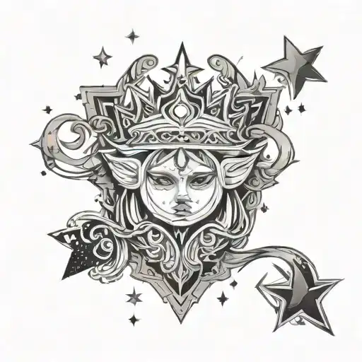 'Princess Symbol Intertwined With Orion's Belt And Stars