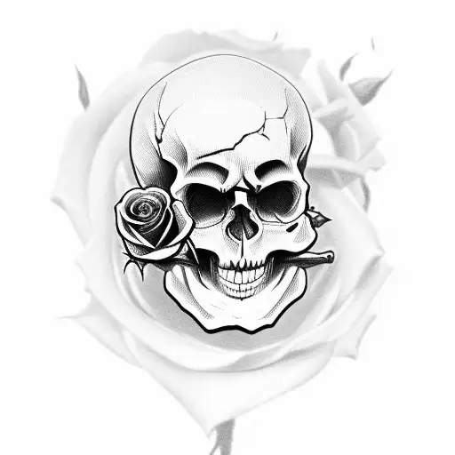Skull With Rose