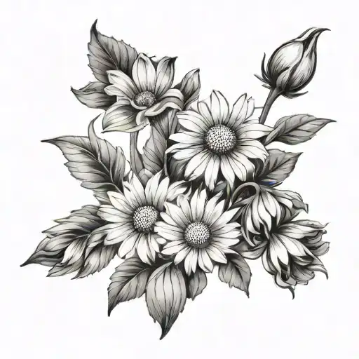 Daisy Sweet Pea And Aster Flowers